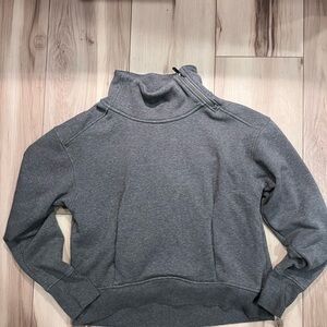 Gray High-Neck Sweatshirt